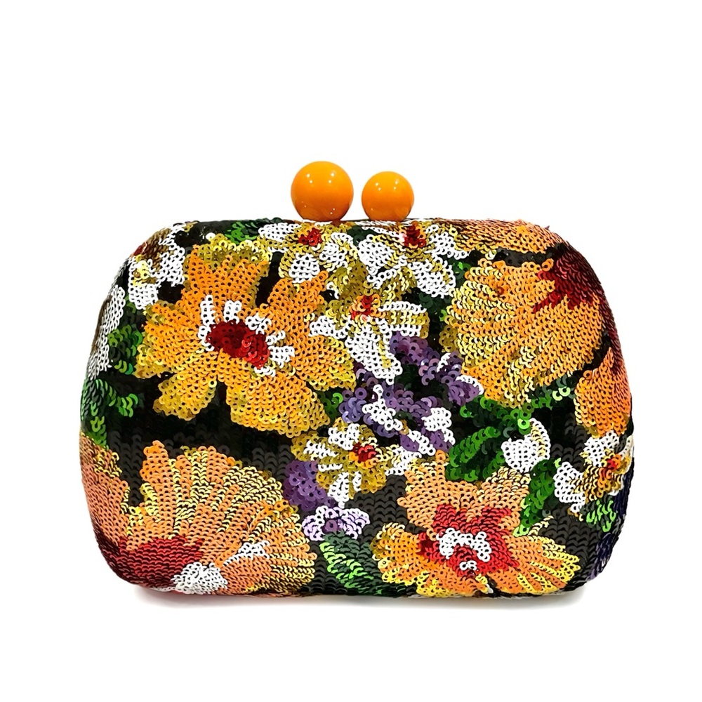 Elegant Sequin Floral Clutch for Women - Sparkling Evening Purse NWOT
